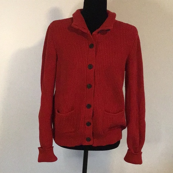 Ralph Lauren Red Button Down Sweater - Picture 4 of 10